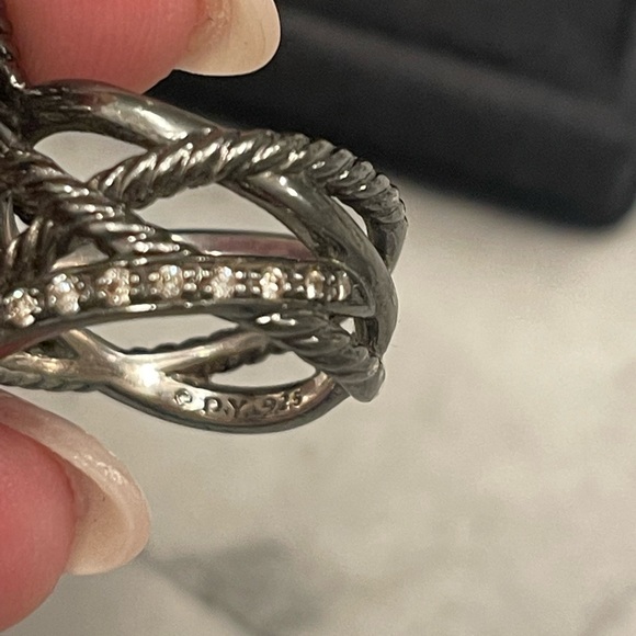 David Yurman Crossover Wrap Ring with Lemon Citrine and pavé diamonds - Picture 3 of 6